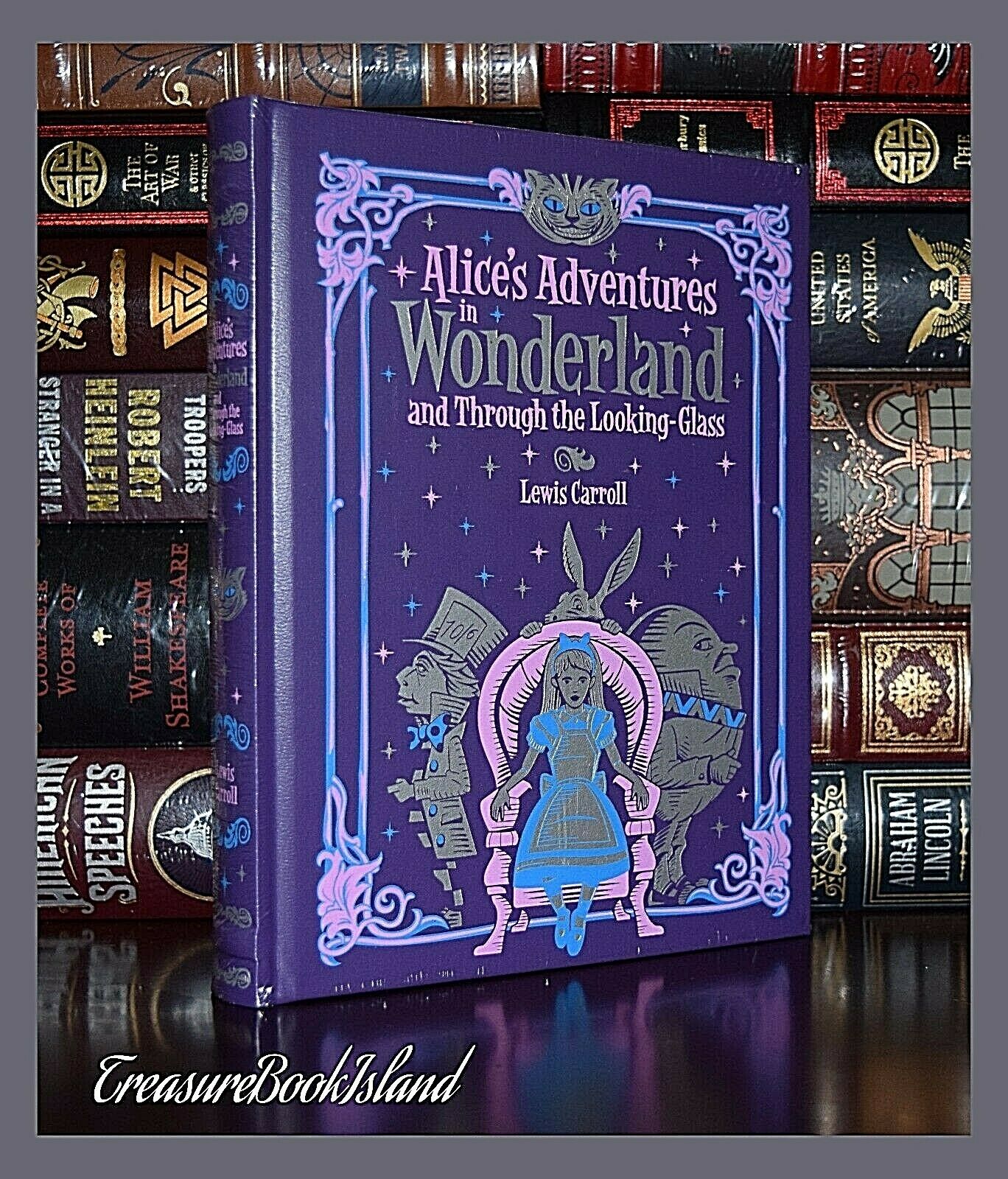 New Alice In Wonderland & Through Looking Glass Illustrated Sealed Leather Bound